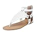 Produktbild SHE.White Damen Sandalen Flache Knöchel Schnalle Zehentrenner Flip Flop Sommerschuhe Leder Beiläufig Rom Solide Hohl Out öffnen Zehenreißverschluss Sandalen flach Mit Schuhen