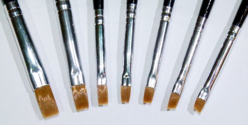 NAILFUN 7-teiliges Feinhaar Nailart Pinselset schwarz + Pinselbox weiss-transparent - 3