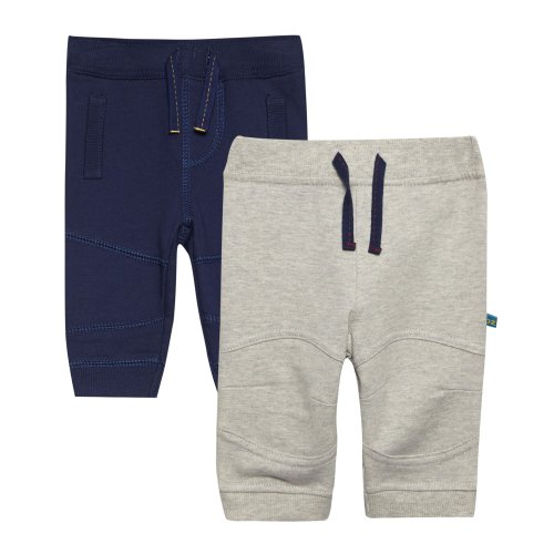 Bluezoo Kids Babies Pack Of Two Grey And Navy Jogging Bottoms 9-12 Months