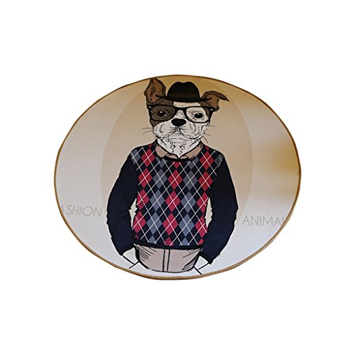 Preisvergleich Produktbild Rutschfeste Cartoon-Druckteppich Kinderzimmer Tischset Runde Computer Stuhl Kissen Bereich Teppich im Schlafzimmer / Wohnzimmer - Tier-Sammlung Mode-Hundemuster ( größe : Diameter 100cm )