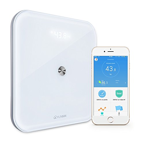 yunmai SE Smart Gewicht Maßstab Bluetooth App Control Genaue Präzision Digital Body Waagen mit Tempered Glas – Milch weiß