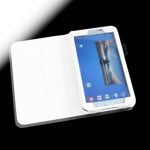 Fintie Samsung Galaxy Tab 3 7.0 (7 Zoll) SM-T210 SM-T211 Hülle Case – Slim Fit Folio Bookstyle Kunstleder Schutzhülle Cover Tasche mit Ständerfunktion und Stylus-Halterung, Weiß - 8
