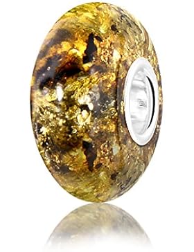 ANDANTE - Premium Collection - Echter OSTSEE Bernstein Bead Charm Kettenanhänger in 925 Sterling Silber - zertifiziert...