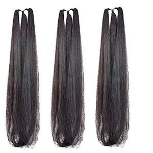 AROOMAN Stylish Combo Of 3 Hair Parandi Hair Extenshion for Festives Braid Extension 42 Inches (Black)