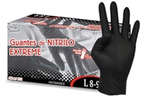 CUATROGASA Guantes de nitrilo negro Extreme. Caja 100 uds. Talla Extra Grande