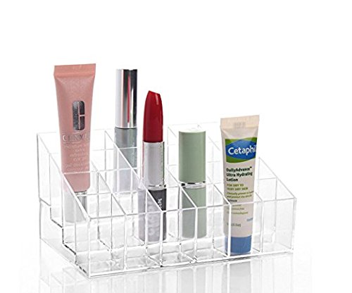 Westeng Kosmetik-/Make-up-Ständer, Organizer, Acryl, klar, Lippenstift-Halter, Ständer mit 24 Abschnitten - 3