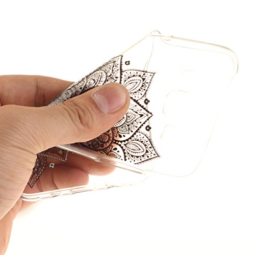 Funda Samsung Galaxy J5 2015 SM-J500F Wanxida Funda de Silicona TPU Carcasa Transparente Clara Soft Clear Case Cover Funda Blanda Delgada Carcasa Suave Ligera Caja Anti Rasgu  os Anti Choque Funda protectora con Dise  o   nico - Encaje Negro