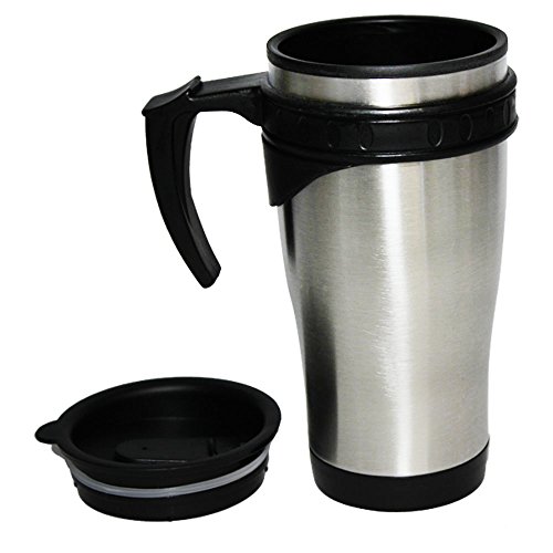 COM-FOUR Thermobecher to go mit Henkel und Deckel für das Auto aus Edelstahl 450ml - 3