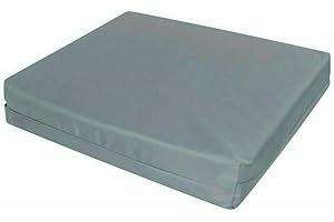 Brillars 4cm Thick Garden Rattan Furniture Seat Pad Waterproof Outdoor Indoor Foam Filled Cushion Water Resistant With Removable Fabric Zipper Cover (55 x 55cm / 22" x 22", Silver)