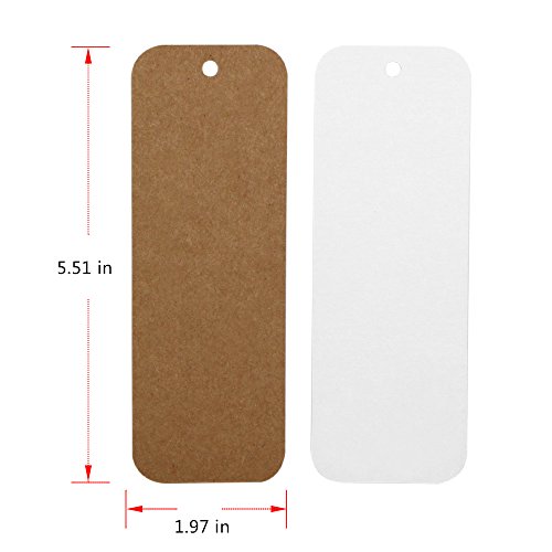 Lenhart Pack von 2 Binder Ring Easy Flip Flash Papier blanko Nachricht/Grußkarte/Geschenk Karte DIY Lesezeichen, weiß, 14*5cm - 3