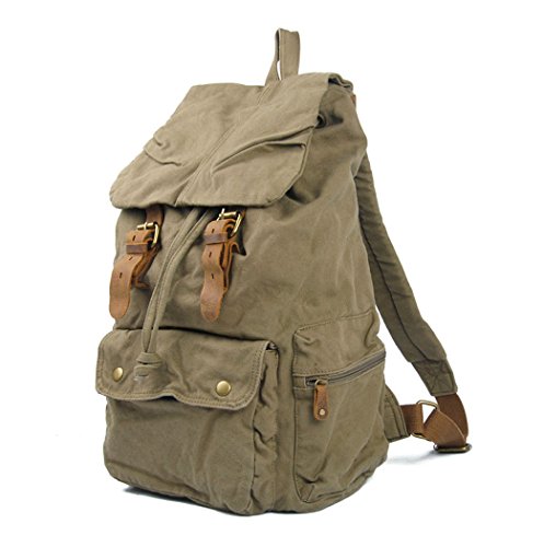 KIPTOP Nylon Vintage Rucksacke Laptoprucksack Damen Herren Schulrucksack Retro Backpack für Campus Studenten und Outdoor Reisen Wandern mit Großer Kapazität - 2