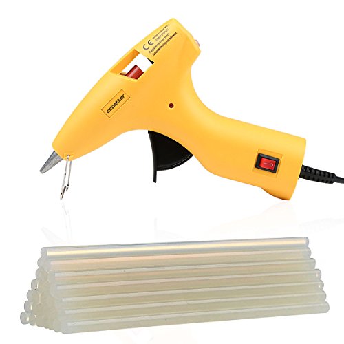 CCbetter 30W mini Heißklebepistole kit mit 25 Stück Klebesticks,gelb
