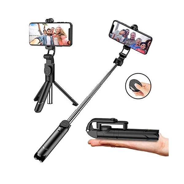 Bluetooth Selfie Stick Stativ Avaspot 3 in 1 Selfiestick mit drahtloser Fernauslöser und Handy Erweiterbarer Selfie Stange Stab 360°Rotation für iPhone X XS XR 8 7 Plus 6s Android Huawei Samsung