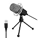 Price comparison product image XIAOKOA USB Microphone for Computer, Home Studio Cardioid Condenser Microphone with Detachable Tripod Stand and Foam Mic Windscreen for PC/Laptop/Desktop/Notebook, Plug and Play PC Microphone