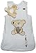 BABY SLEEPING BAG & TEDDY COMFORTER TOY 2.5 TOG COTTON 0-12 MONTHS (0-6 Months, White)