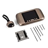 Pantalla LED HD: la cámara de seguridad para timbre utiliza una pantalla LED HD de 3,2 pulgadas, puedes ver fácilmente al visitante a través de ella. 1 mega píxeles cámara de seguridad profesional, muestra imágenes o vídeos de forma clara y sin problemas.
