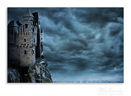 Wallario Herdabdeckplatte / Spritzschutz aus Glas, 1-teilig, 80x52cm, für Ceran- und Induktionsherde, Motiv Altes Geisterschloss