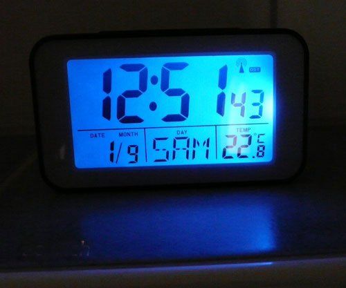 Funkuhr mit Thermometer Funkwecker Wecker Uhr Tischuhr (4491S) - 8