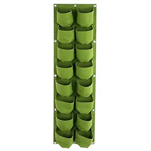 Qmee Reusable Vertical 16 Pockets Greening Easy to Carry Hanging Wall Garden Plant Grow Bags