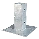 postes cerco concreto Acero galvanizado GAH-Alberts - Base para postes cuadrados (galvanizado al fuego)