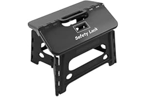 SUMBABO Kids Folding Step Stool for Toddlers Bathroom Sink - Safety Lock to Stable (1 Black)