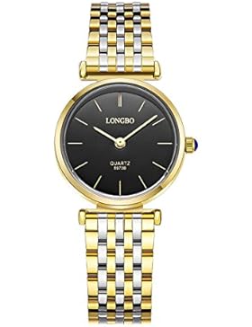 trendy edel mit einfacher Armbanduhr Band Dame Goldarmbänder der Frauen für Männer schwarzen Zifferblatt Zu