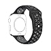 Produktbild Ontube 38MM Soft Silikon Ersatzband mit Uhrenarmband für Apple Watch Armband Serie 3, Serie 2, Serie 1, Sport, Edition, Schwarz/Grau