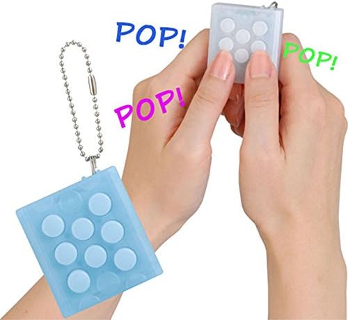 Pressurized squeeze bubble toy key ring bubble snap decompress vent (random color)