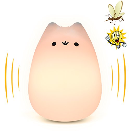 Preisvergleich Produktbild RSPrime Nette Kinder LED Nachtlicht Lampe Katze Nachttischlampe Stecker Orientierungslicht Nachtlampe Schlummerleuchte Stimmungslicht Mückenschutz Lampe Ultraschallwelle für Badezimmer Schlafzimmer (Katze 2)
