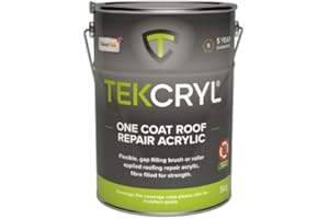 BINOA 5 year warranted Roof Sealer, 5 KG Black One Coat Roof Repair Compound (All roof types including Asbestos, Felt, Bitumin, Tiled, GRP)