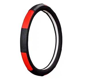 WolkomHome Ring Type Car Steering Wheel Cover (Blaze Black Red) For Toyota Etios Liva