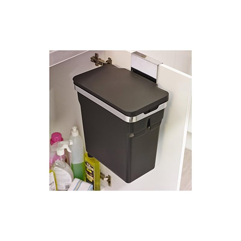 Simplehuman Abfalleimer f Küchenschrank,10 L schwarz, Befestigung