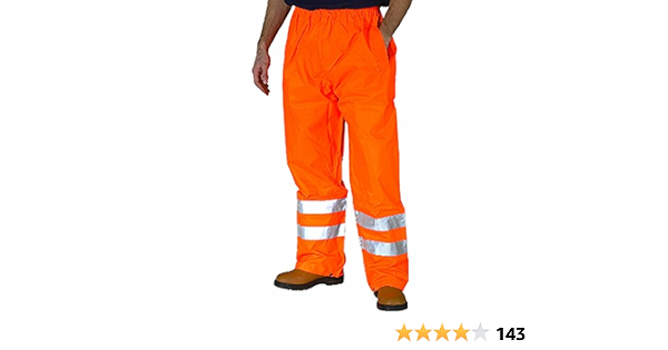 Orange Waterproof Rain Over Trousers 