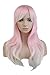 S-noilite® Fashion Womens Long Wig Wavy Curly Hair Harajuku Style Cosplay Anime Full Wigs (Mix Pink White)