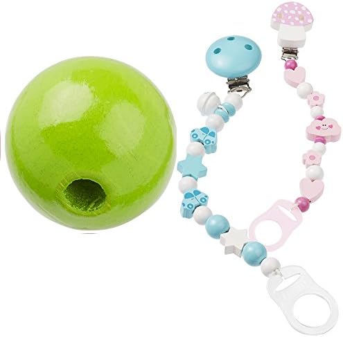 New Dummy Wood Bead – Apple Green – Pack of 40