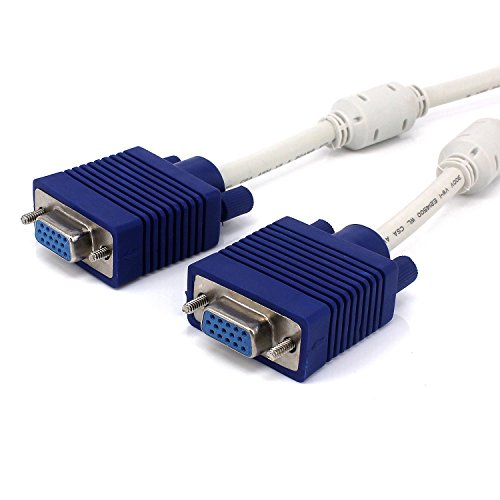 igreely Premium VGA 15 Pin One männlich 1 bis 2 Dual Weiblich SVGA VGA Monitor Y Splitter Kabel Draht Kordel blau Stecker für TV Computer Projektor - 6
