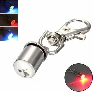 2 x Pet Dog Cat LED Flashing Red White Blue Hi Vis Safety Collar Tag Blinker