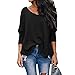 Produktbild Oliviavane Frauen Oberseiten Einfarbig Langarm Hemd Casual T-Shirt Top Sweatshirt Beiläufige Lose Feste Bluse Oansatz Schulterfreier Fashion Pullover