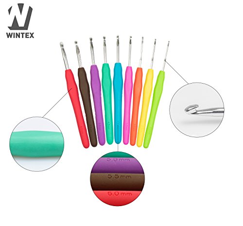 WINTEX 9 Häkelnadeln in verschiedenen Größen (bunt) | mit 2 Jahren Zufriedenheitsgarantie | Häkelnadelset, Stricknadeln - 2