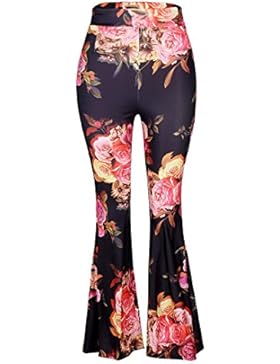 Mode Frauen Schlaghose URSING Damen Blumen Druck Sommer Strand Freizeit Lange Palazzo Hose Gamaschen Hohe Taille...
