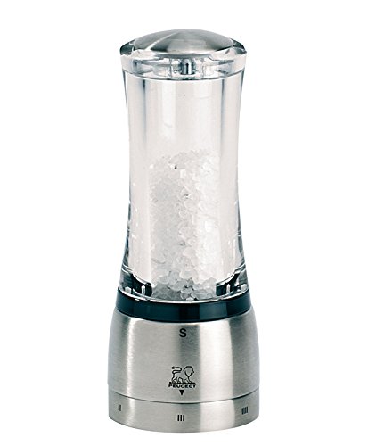 Peugeot 25434 Daman Salzmühle Edelstahl, 6,1 x 6,1 x 16 cm, silber / acryl