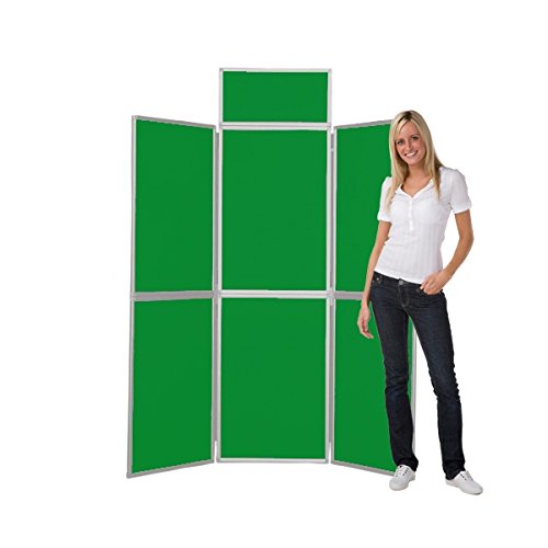 Panelwarehouse 6 Panel Display Stand, aluminium frame, royal blue Nyloop fabric Green