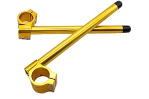 RZMMOTOR CNC Tube de fourche standard en aluminium à clipser sur le guidon Remplaçable Convient pour moto universelle régulière Noir 34mm or