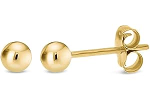 KEZEF Ohrringe Gold | Schmuck | Ohrstecker Gold | Ohrringe Rund 585 Gold gefüllte | Medizinische Ohrstecker | Goldene Ohrringe Damen | Trendiger Schmuck Damen, Herren & Mädchen | 3mm- 9mm | Earrings