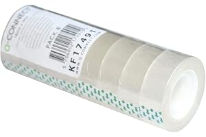 Q-CONNECT KF17491 transparent självhäftande film tejp/8 rullar/18 mm x 30 m/för skola, hem och kontor