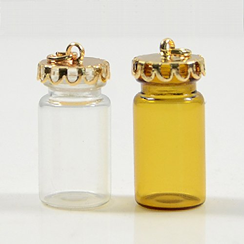 10pcs x Gorgeous Glass Wishing Drift Memory Bottle wishing Pendant Necklace Chain Sticky (Clear)