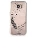 Produktbild igrelem® Galaxy S7 Hülle [mit gratis gehärtetem Glas Displayschutzfolie], transparent Passgenaue TPU Soft Case, rutschfest, Design Schutzhülle Back Cover für Samsung Galaxy S7 (Plum Blossom, Blau)