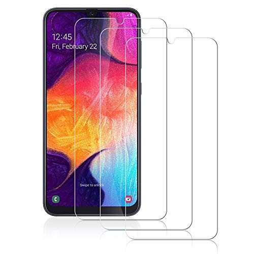 SKYE Protector de Pantalla para Samsung Galaxy A50 [3 Unidades] Cristal Templado para Samsung Galaxy A50 [9H Dureza, Anti-Rasguños, Alta Definicion, Sin Burbujas]