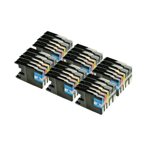 30er Set Tintenpatronen für Brother LC1240 LC1280 XL , 12x BK 30ml,6x je farbe 23ml, kompatibel zu LC-1240XL
