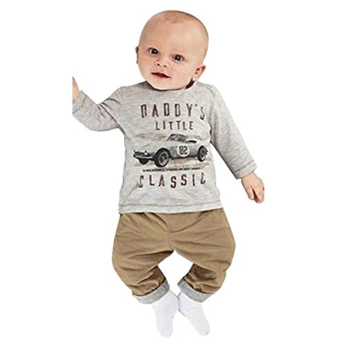 Etosell Kids Baby Boy Long Sleeve Shirt Tops & Pants Suit Spring Autumn Outfit 1-3Y (80/0-1 Y)